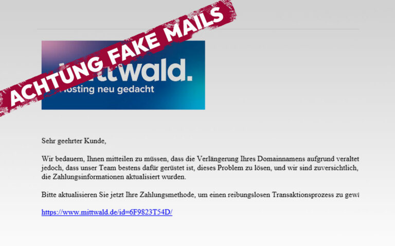 Vorsicht Fake E-Mails
